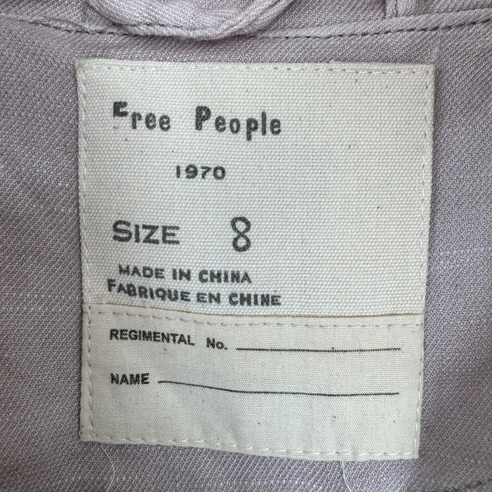 Free People Linen Blend Moto Jacket Lavender Size 8 - Picture 3 of 5